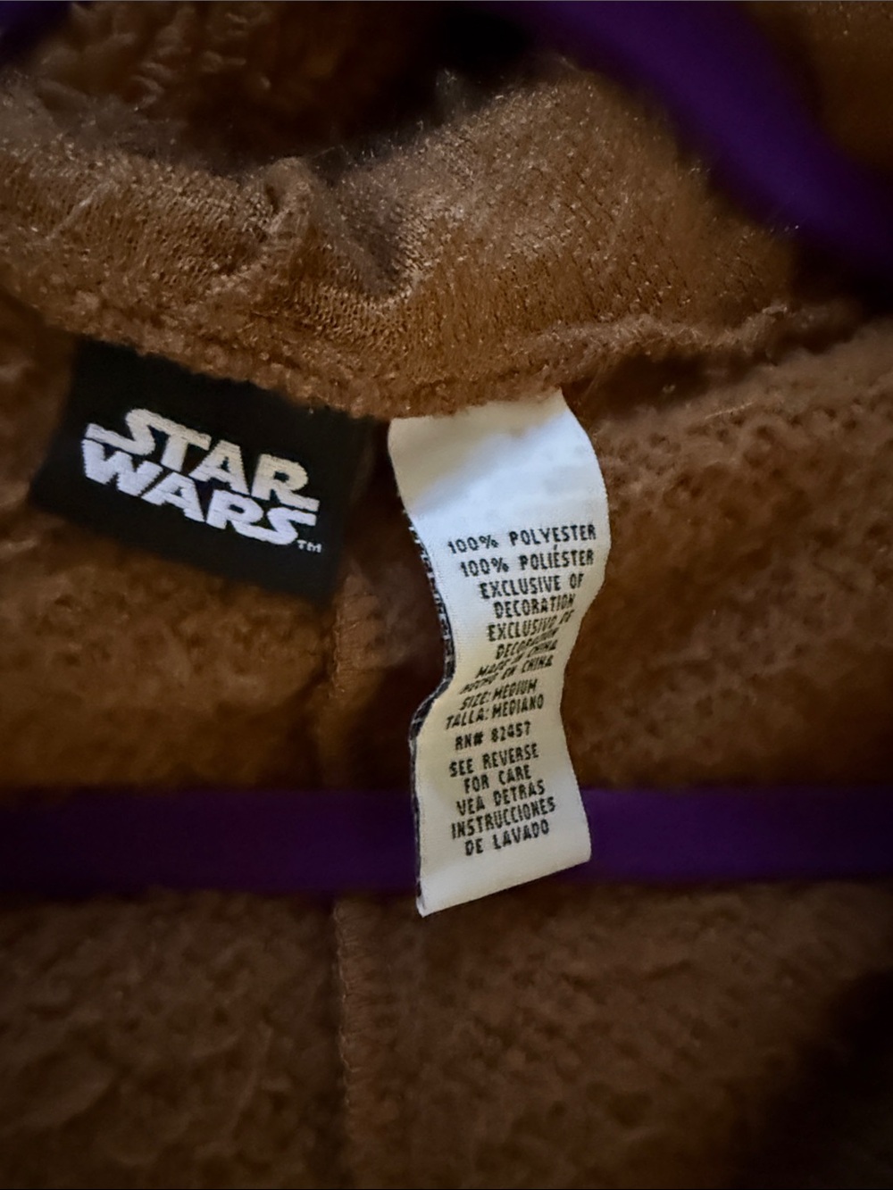 Star Wars Chewbacca Fleece One-Piece Pajama - Brown with Faux Bandolier - Picture 2 of 2